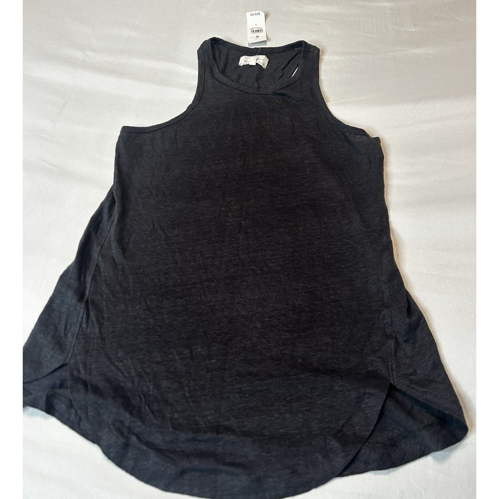 Lou & Grey Charcoal Gray Heather High Neck Sleeveless Tank Top Small NWT